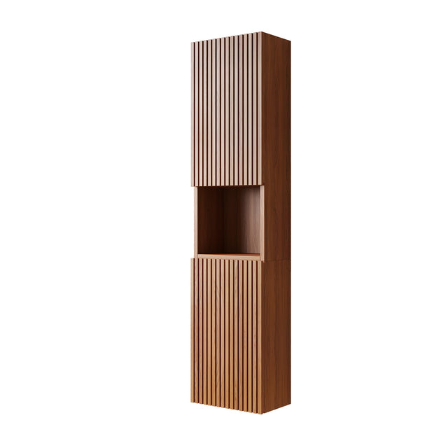 Modern European furniture - 59" Brown Oak Tall Bathroom Storage Cabinet - www.oroa.com 