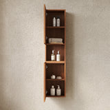 Modern European furniture - 59" Brown Oak Tall Bathroom Storage Cabinet - www.oroa.com 