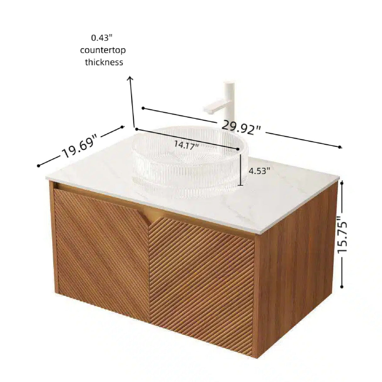 Modern Floating Bathroom Vanity with Sink | OROA