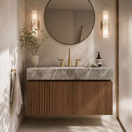 Modern European furniture - Light Gray Bathroom Vanity Sink - www.oroa.com