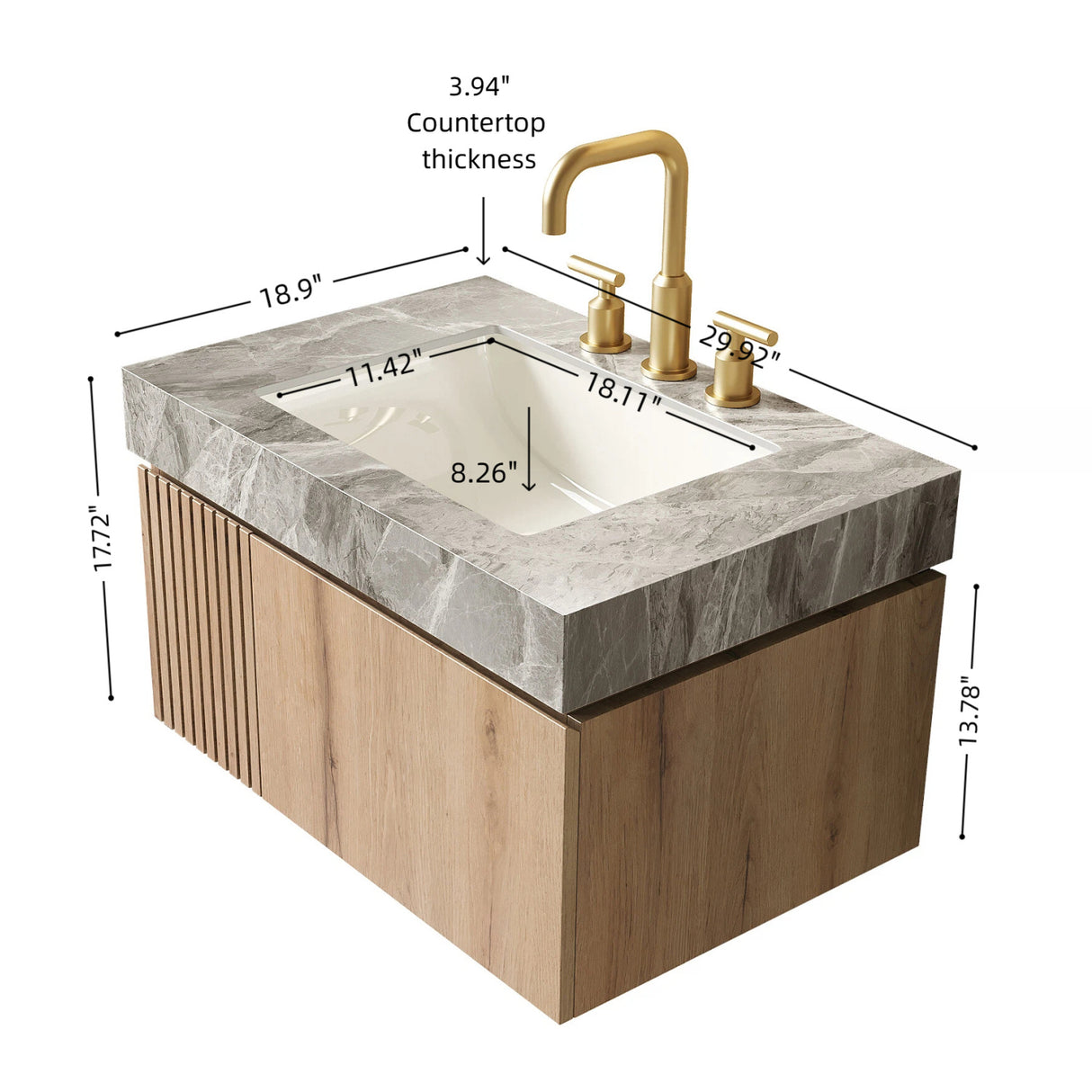 30" MURI Bathroom Vanity and Sink | OROA