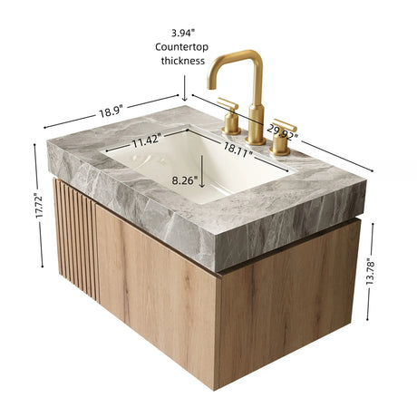 30" MURI Bathroom Vanity and Sink | OROA