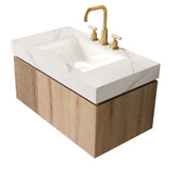 Carrara White Sintered Stone Top Vanity with Sink | OROA