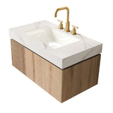 Carrara White Sintered Stone Top Vanity with Sink | OROA