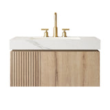 Carrara White Sintered Stone Top Vanity with Sink | OROA