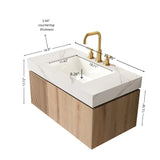 Carrara White Sintered Stone Top Vanity with Sink | OROA