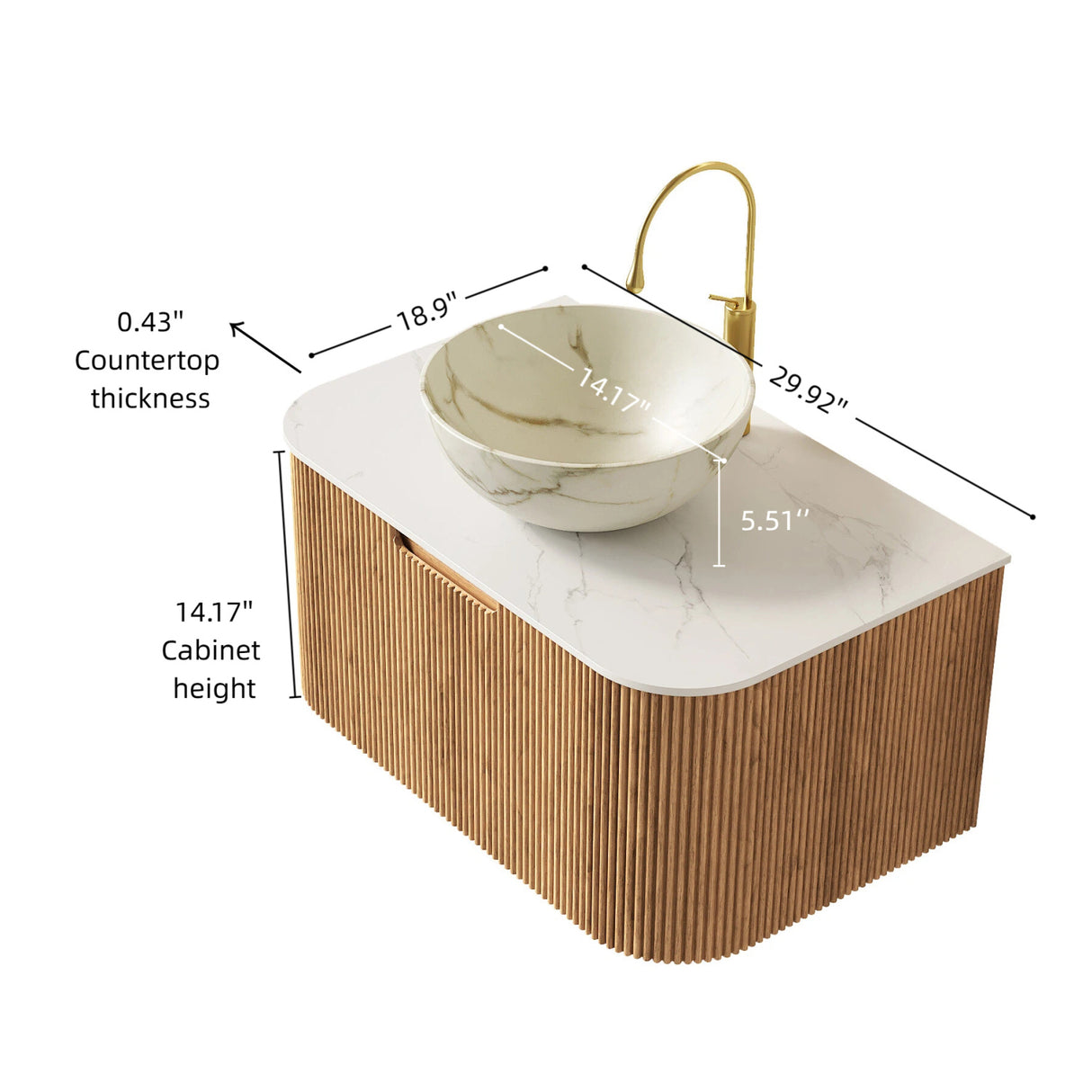 Dina Floating Bathroom Vanity & Sink | OROA