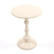 Modern European furniture - Vintage Cream White Metal Round Side Table - www.oroa.com