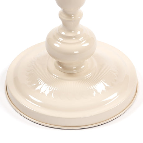 Modern European furniture - Vintage Cream White Metal Round Side Table - www.oroa.com