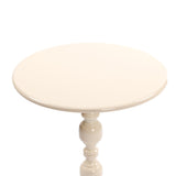 Modern European furniture - Vintage Cream White Metal Round Side Table - www.oroa.com