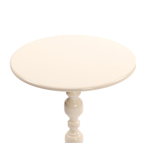Modern European furniture - Vintage Cream White Metal Round Side Table - www.oroa.com