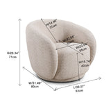 Boucle Upholstered Swivel Chair | OROA