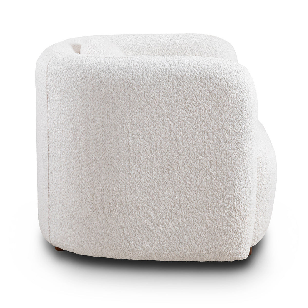 White Boucle Upholstered Barrel Chair | OROA