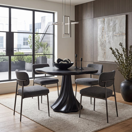 Black Sculptural Petal Dining Table | OROA