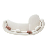 Light Beige Curved Boucle Sectional Sofa | OROA