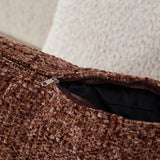 Light Beige Curved Boucle Sectional Sofa | OROA