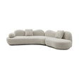 Modern European furniture - Beige Bouclé Curved Sectional Sofa - www.oroa.com