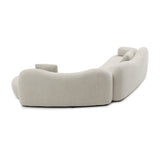 Modern European furniture - Beige Bouclé Curved Sectional Sofa - www.oroa.com