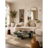 Modern European furniture - Beige Bouclé Curved Sectional Sofa - www.oroa.com