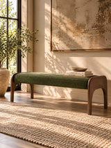 Modern European furniture - Modern Green Upholstered Long Bench - www.oroa.com