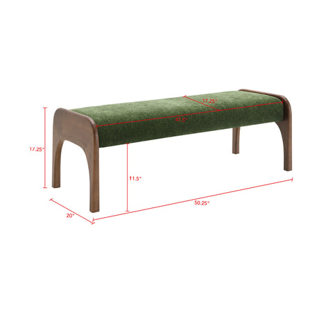 Modern European furniture - Modern Green Upholstered Long Bench - www.oroa.com