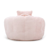 Fur Shell-Shaped Chair with Footstool | OROA