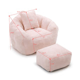 Fur Shell-Shaped Chair with Footstool | OROA