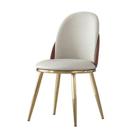 Modern European furniture - Beige Leather Dining Chairs (2) - www.oroa.com