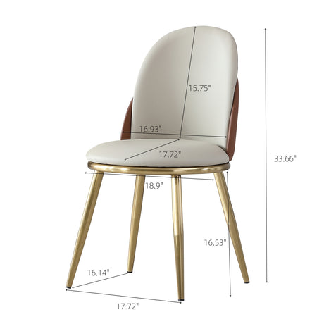 Modern European furniture - Beige Leather Dining Chairs (2) - www.oroa.com