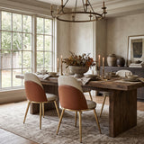 Modern European furniture - Beige Leather Dining Chairs (2) - www.oroa.com