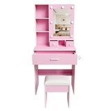 Pink Vanity Table with Mirror | OROA