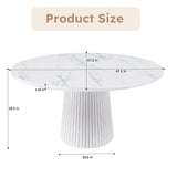 Modern European furniture - Round White Marble Dining Table - www.oroa.com