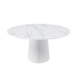 Modern European furniture - Round White Marble Dining Table - www.oroa.com
