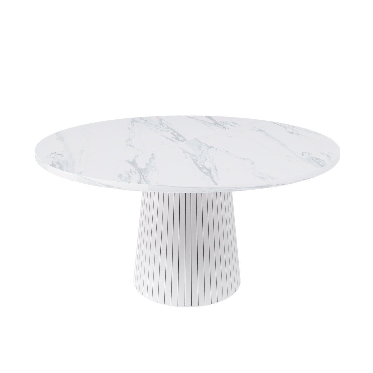 Modern European furniture - Round White Marble Dining Table - www.oroa.com