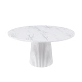 Modern European furniture - Round White Marble Dining Table - www.oroa.com