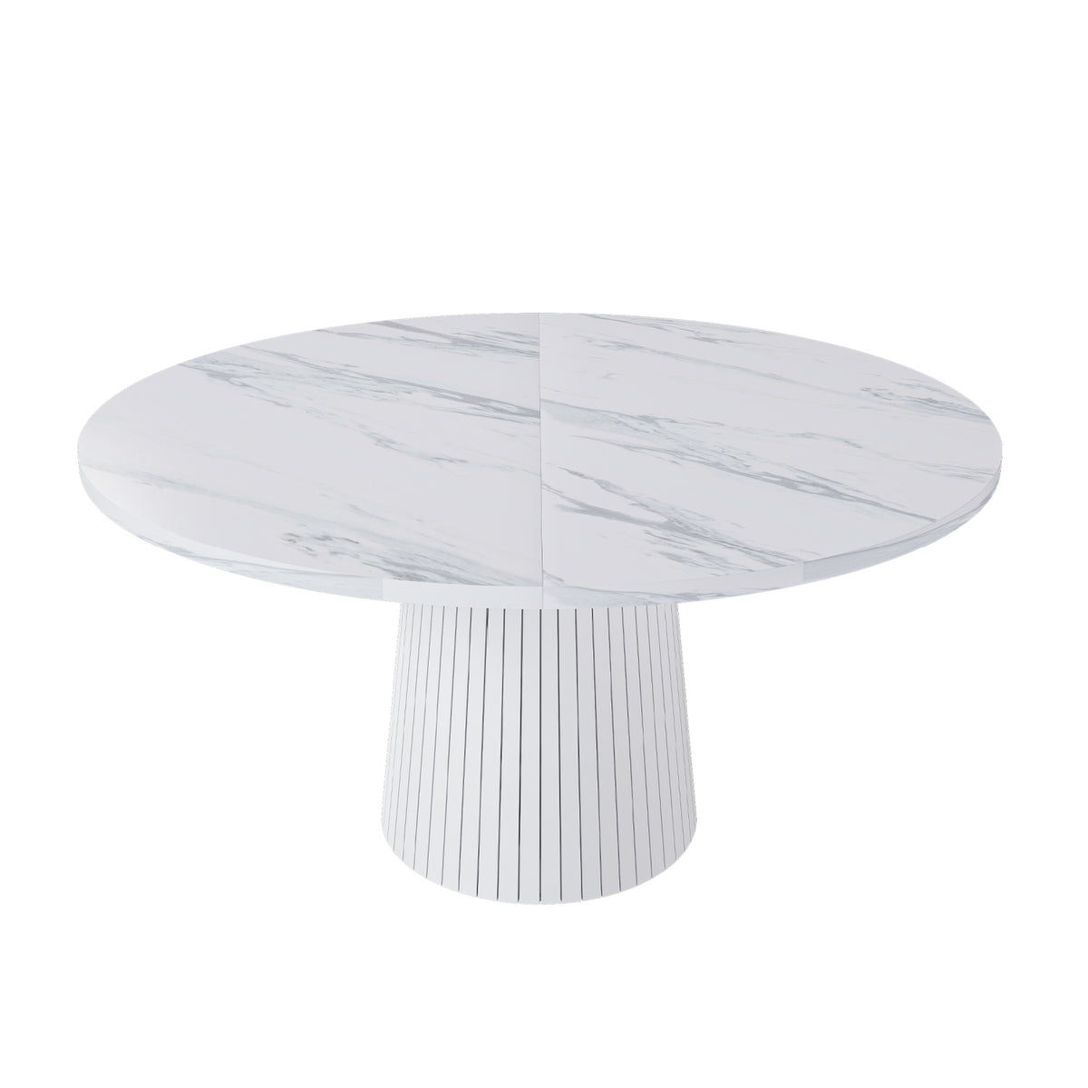 Modern European furniture - Round White Marble Dining Table - www.oroa.com