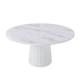 Modern European furniture - Round White Marble Dining Table - www.oroa.com