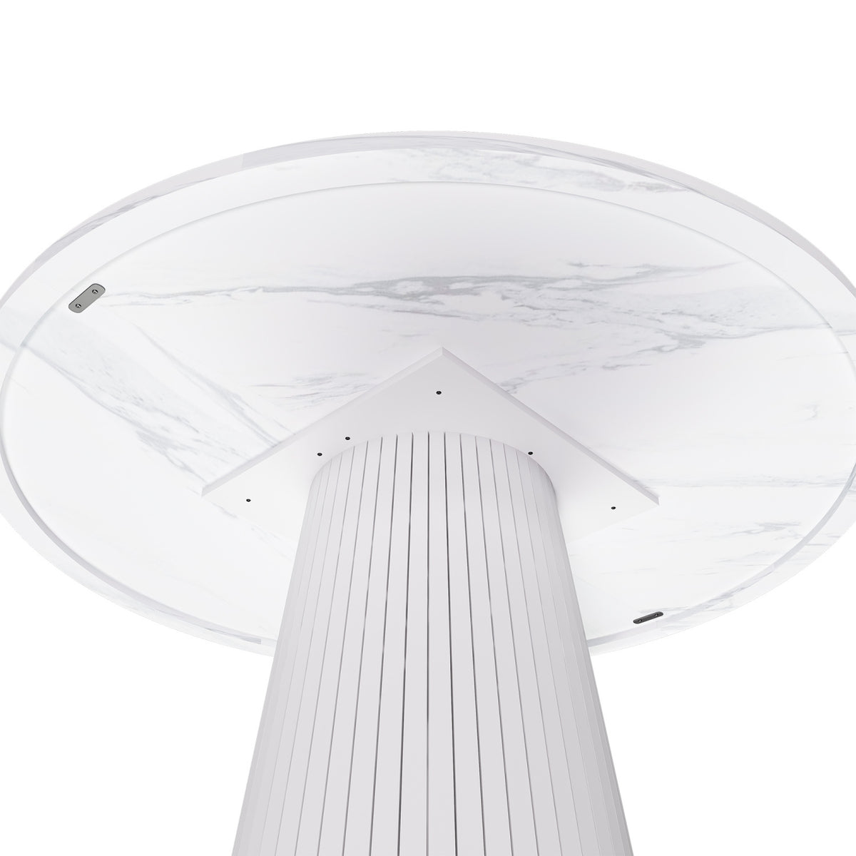 Modern European furniture - Round White Marble Dining Table - www.oroa.com