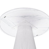 Modern European furniture - Round White Marble Dining Table - www.oroa.com