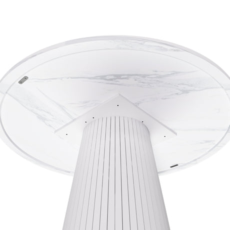 Modern European furniture - Round White Marble Dining Table - www.oroa.com