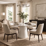 Modern European furniture - Round White Marble Dining Table - www.oroa.com
