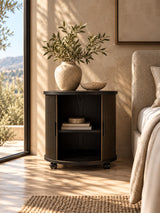 Modern Cylinder Nightstand with Charging Station | OROA