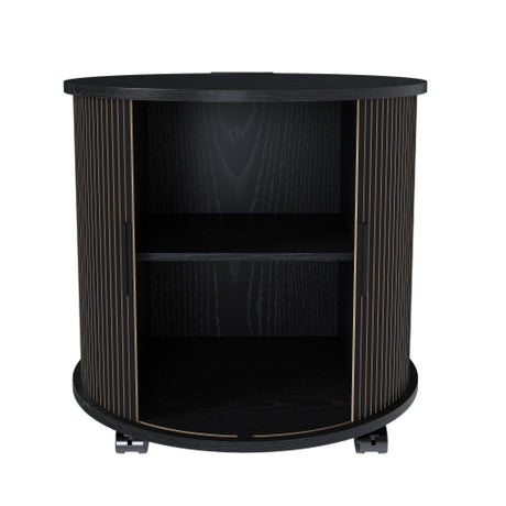 Modern European furniture - Modern Cylinder Nightstand with Charging Station - www.oroa.com