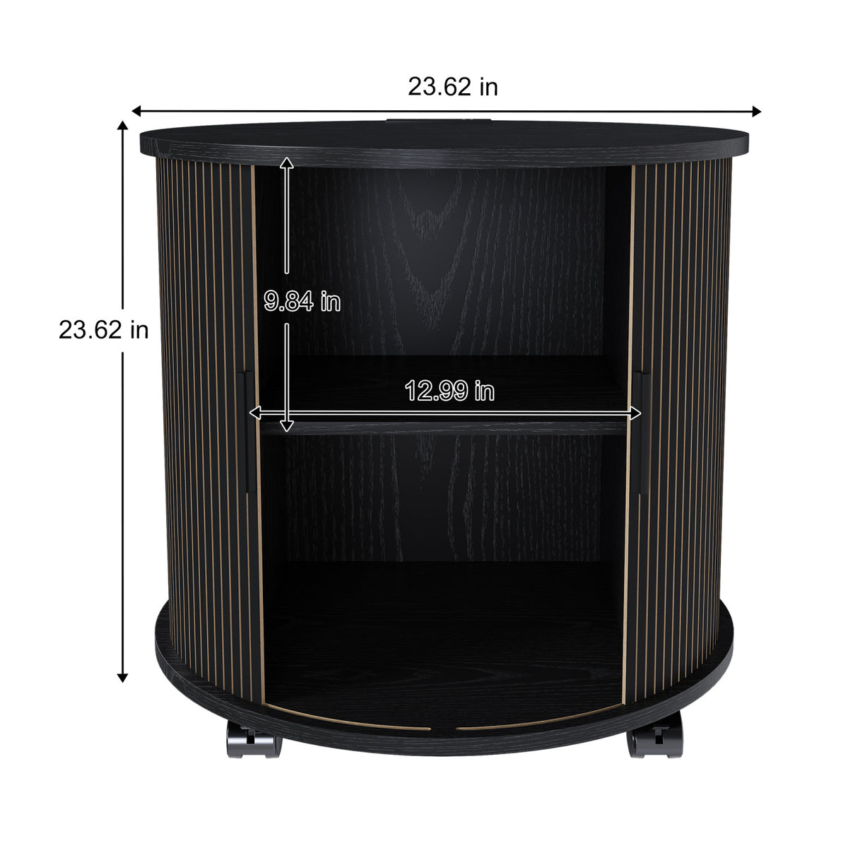 Modern Cylinder Nightstand with Charging Station | OROA