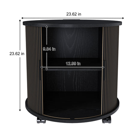 Modern European furniture - Modern Cylinder Nightstand with Charging Station - www.oroa.com