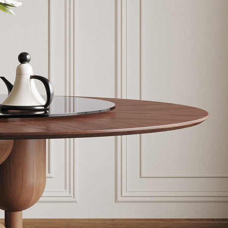 Modern European furniture - Wabi-Sabi Walnut Round Dining Table - www.oroa.com
