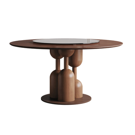 Modern European furniture - Wabi-Sabi Walnut Round Dining Table - www.oroa.com