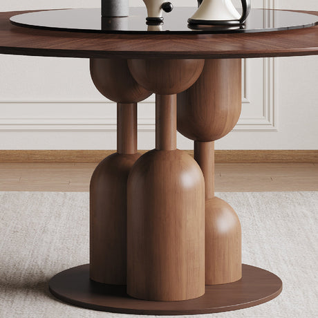 Modern European furniture - Wabi-Sabi Walnut Round Dining Table - www.oroa.com