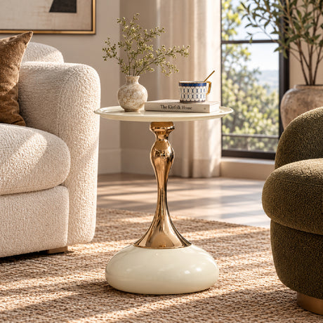 White Metal Side Table | OROA