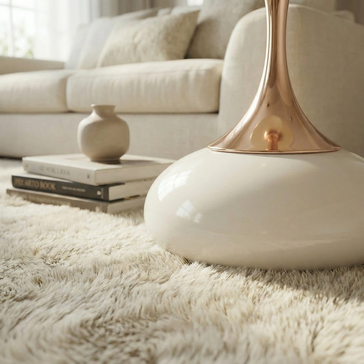 White Metal Side Table | OROA